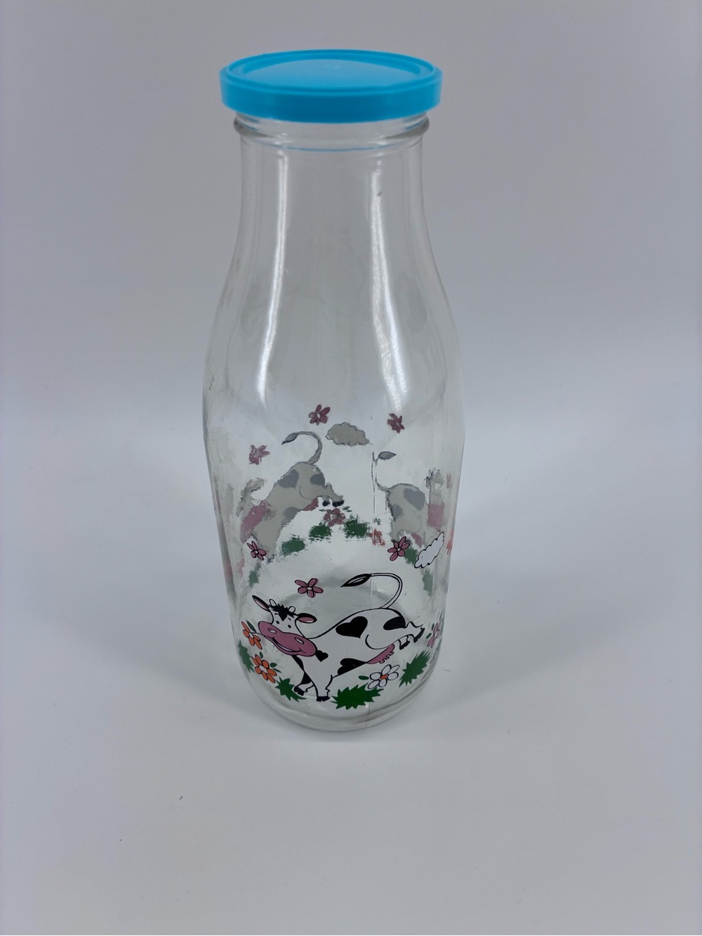 VTG French Glass Milk Bottle EUC